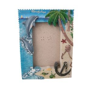 florida keys 3D decorative kitsch dolphins beachy coastal picture frame